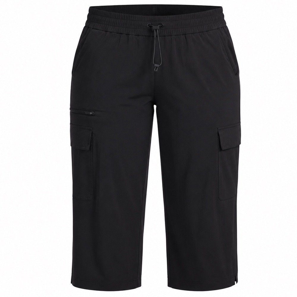 Athleta Triumph Hybrid Wide Leg Crop Pants Womens 3x Black Drawstring Athleisure